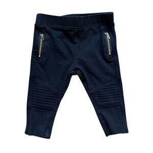 Baby Girls Kardashian Kids Ribbed Knee Joggers w Zipper Detail - Sz 6 mo